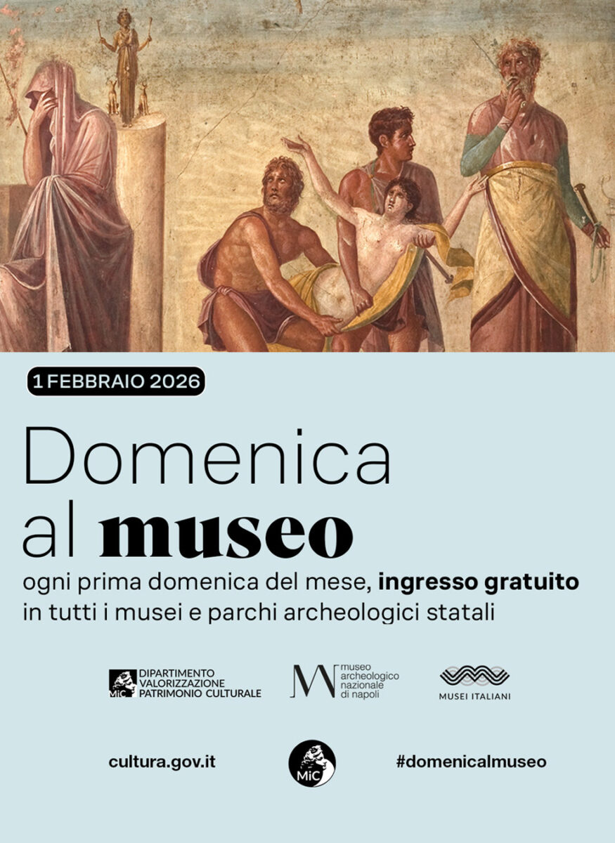 locandina promozionale della prima domanica del mese a ingresso gratuito